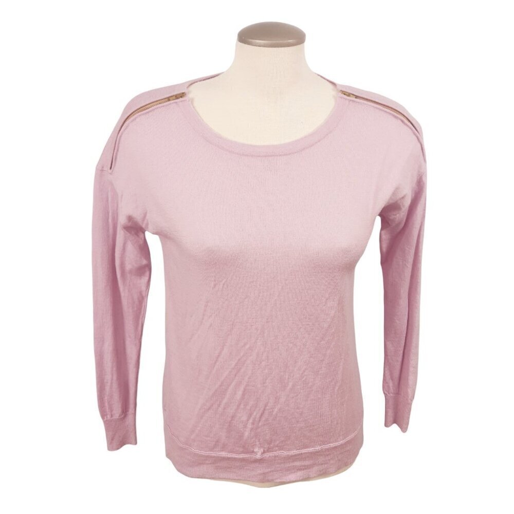 J Crew Merino Wool Sweater Womens Small Zip Shoulder Sweater Pastel Lilac Purple